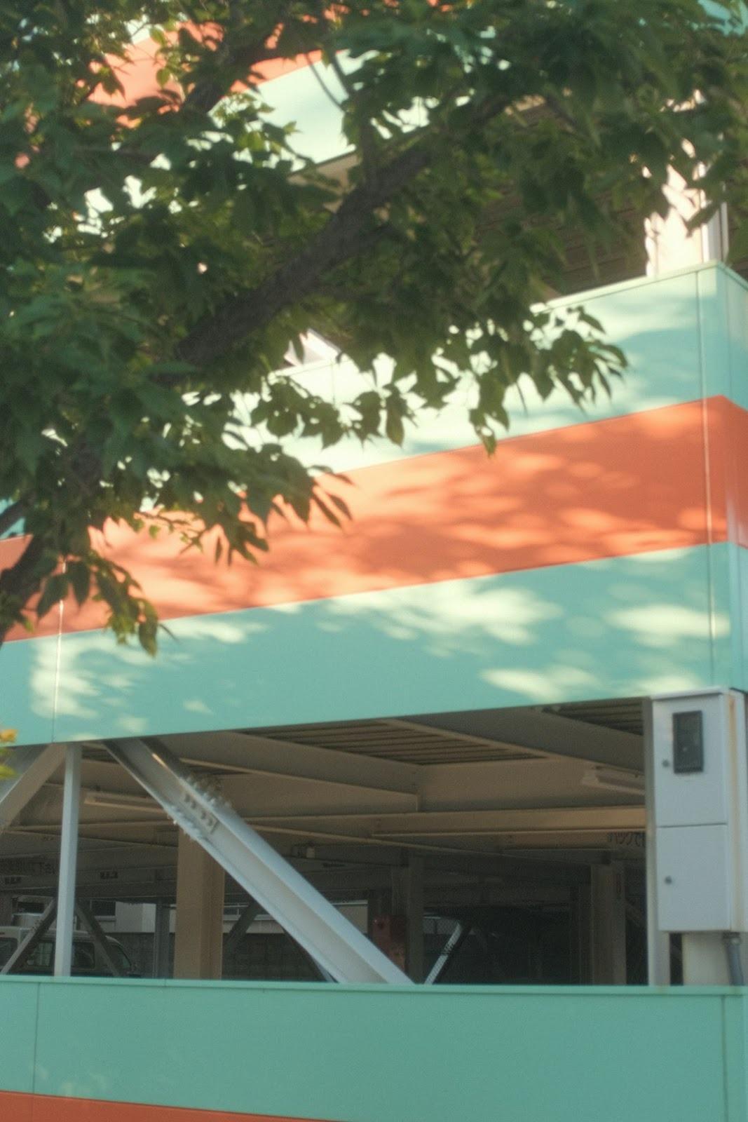 Commercial building being painted